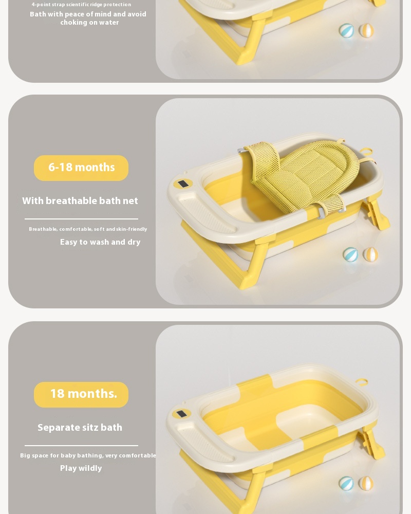 Title 9, 0-3 Years Old Baby Folding Tub Sitting Lying Wa...