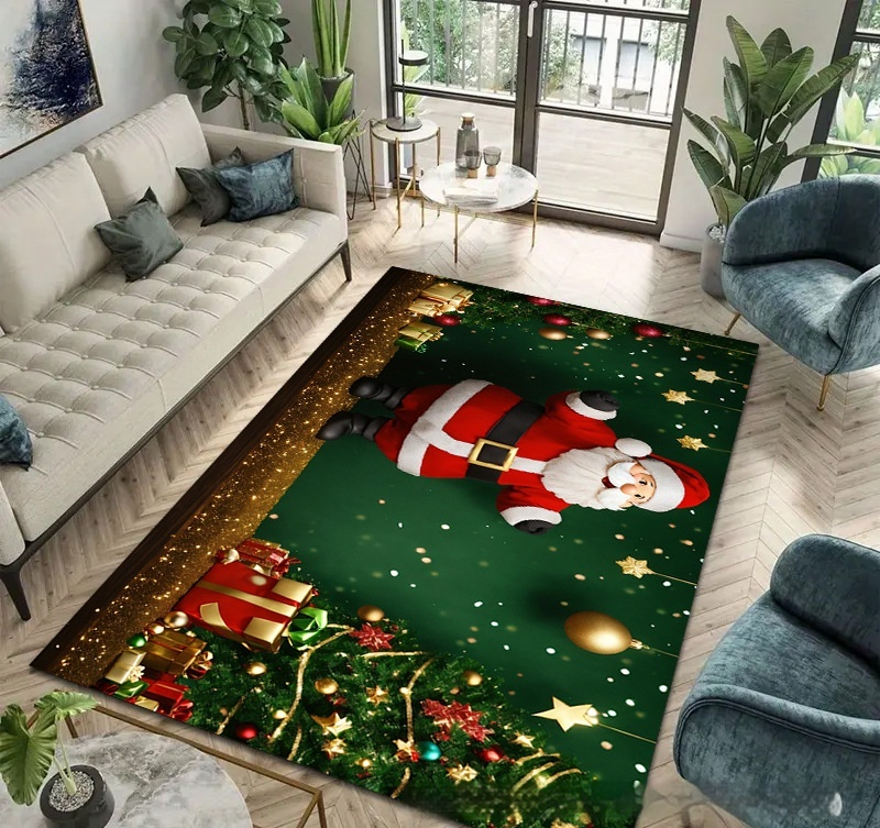 Title 3, Christmas Carpet Home Living Room Sofa And Tea ...