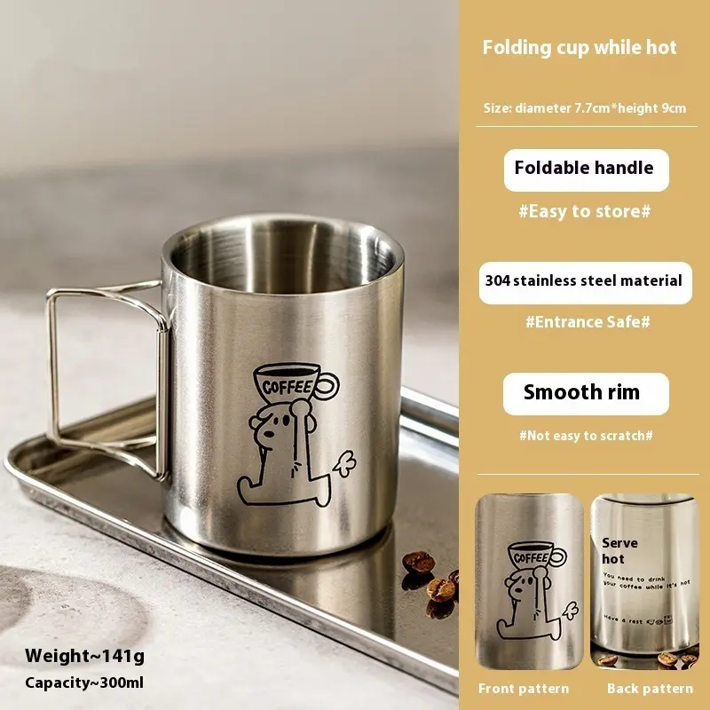 Outdoor Portable Home Stainless Steel Folding Cup