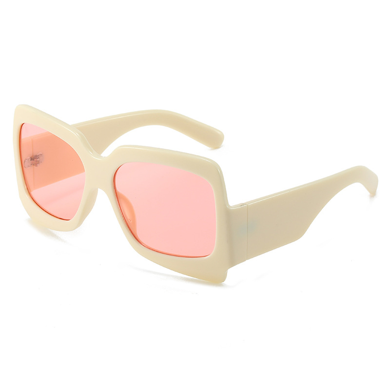 Beige Frame Pink Lens