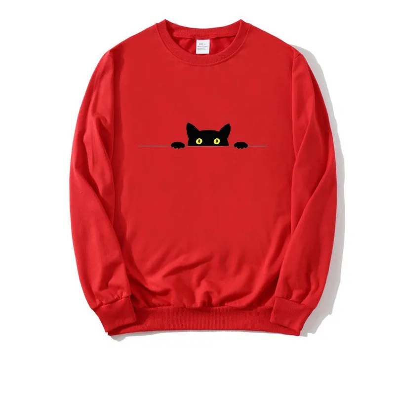 Casual Loose All-match Round Neck Sweater - Red