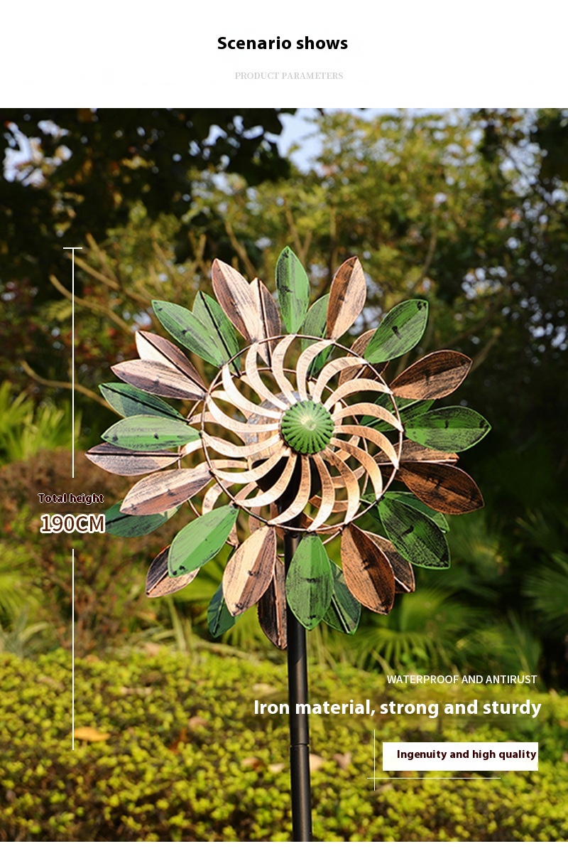 Title 5, Outdoor Solar Light-emitting Windmill Garden La...