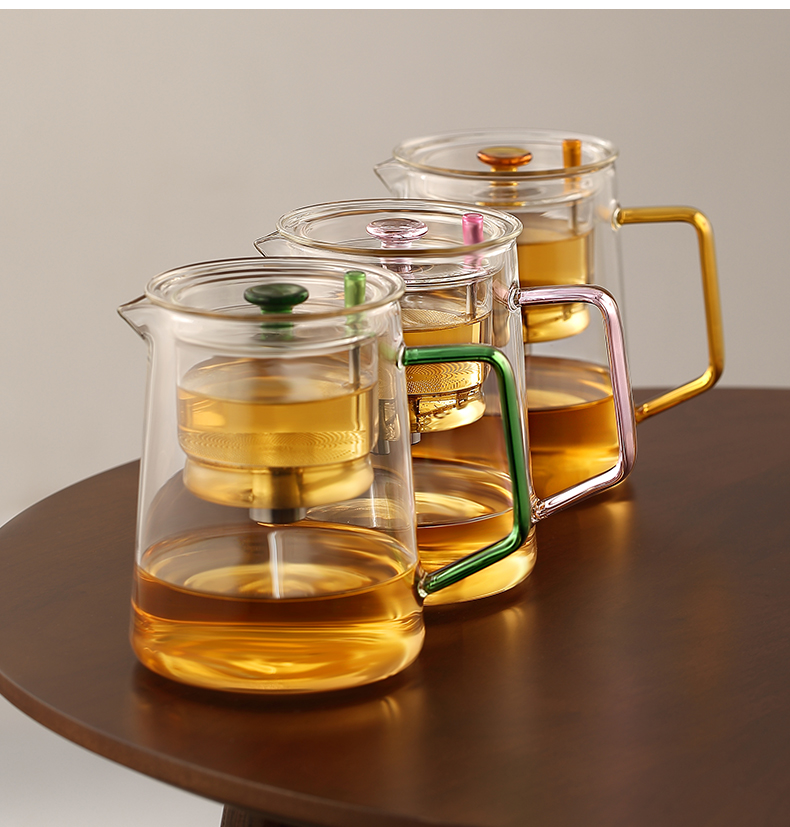 Title 9, Full Glass Liner Elegant Cup Teapot