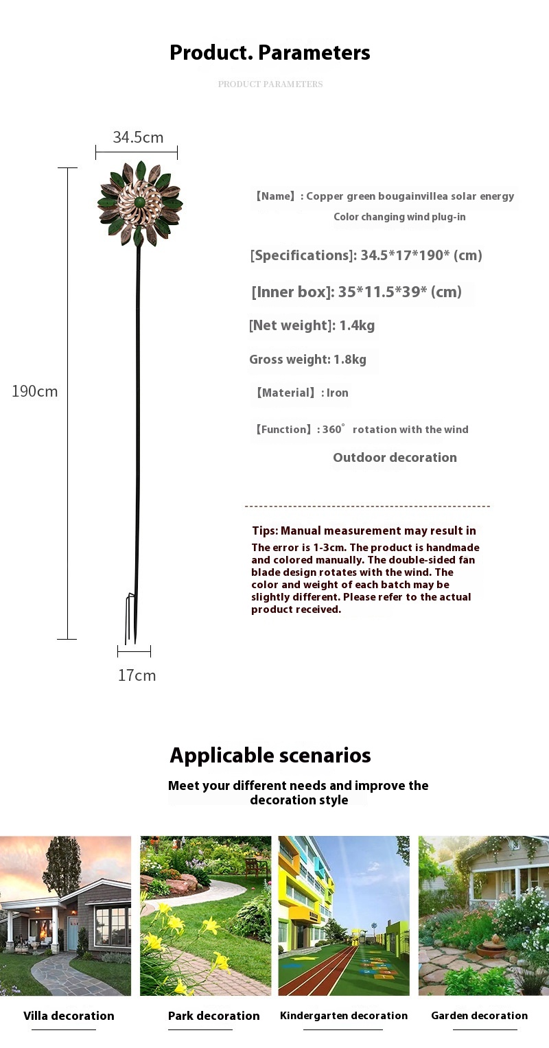 Title 3, Outdoor Solar Light-emitting Windmill Garden La...