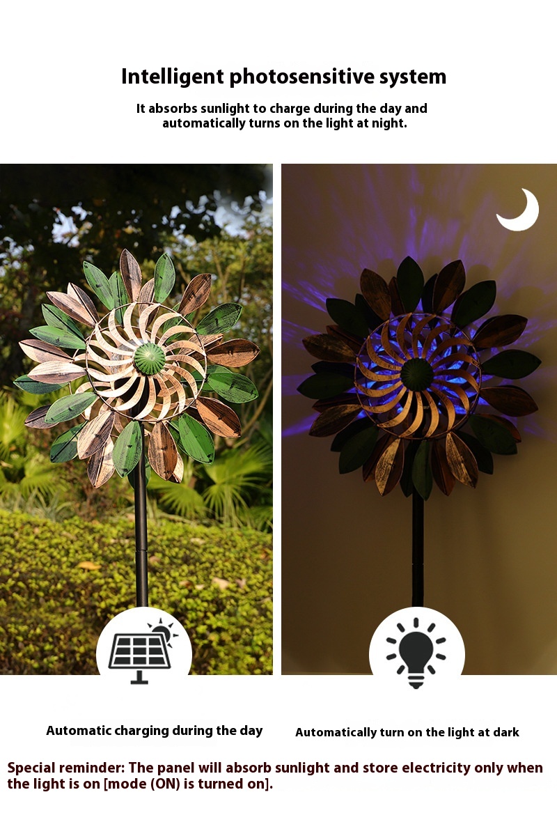 Title 4, Outdoor Solar Light-emitting Windmill Garden La...