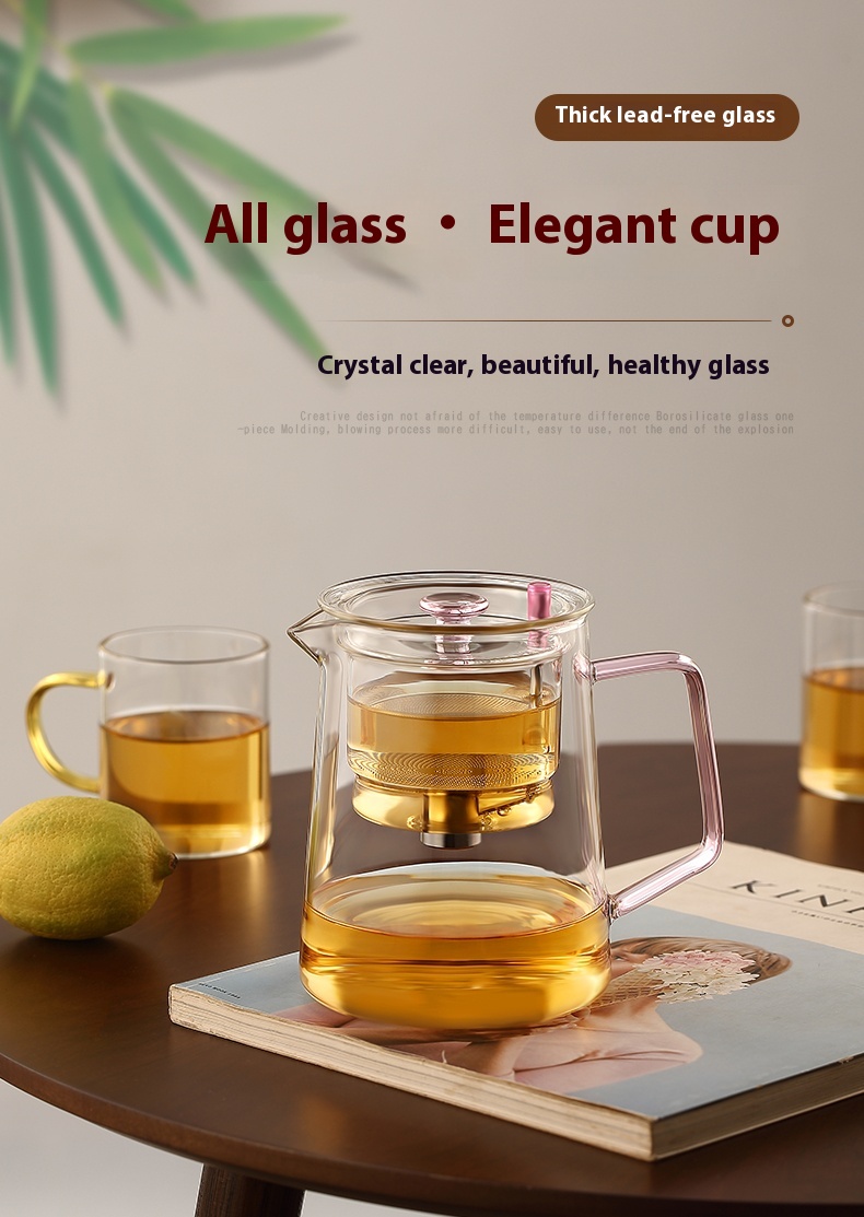 Title 1, Full Glass Liner Elegant Cup Teapot