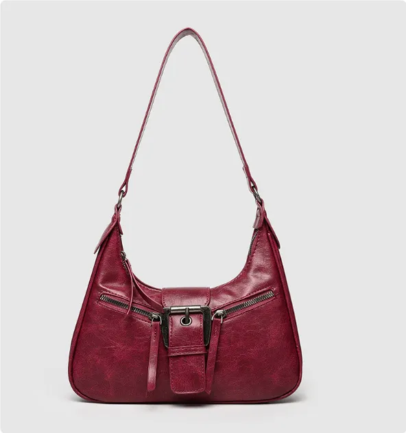 Women's One-shoulder Niche Original Design New Autumn And Winter Maillard Style Underarm Bag - Red