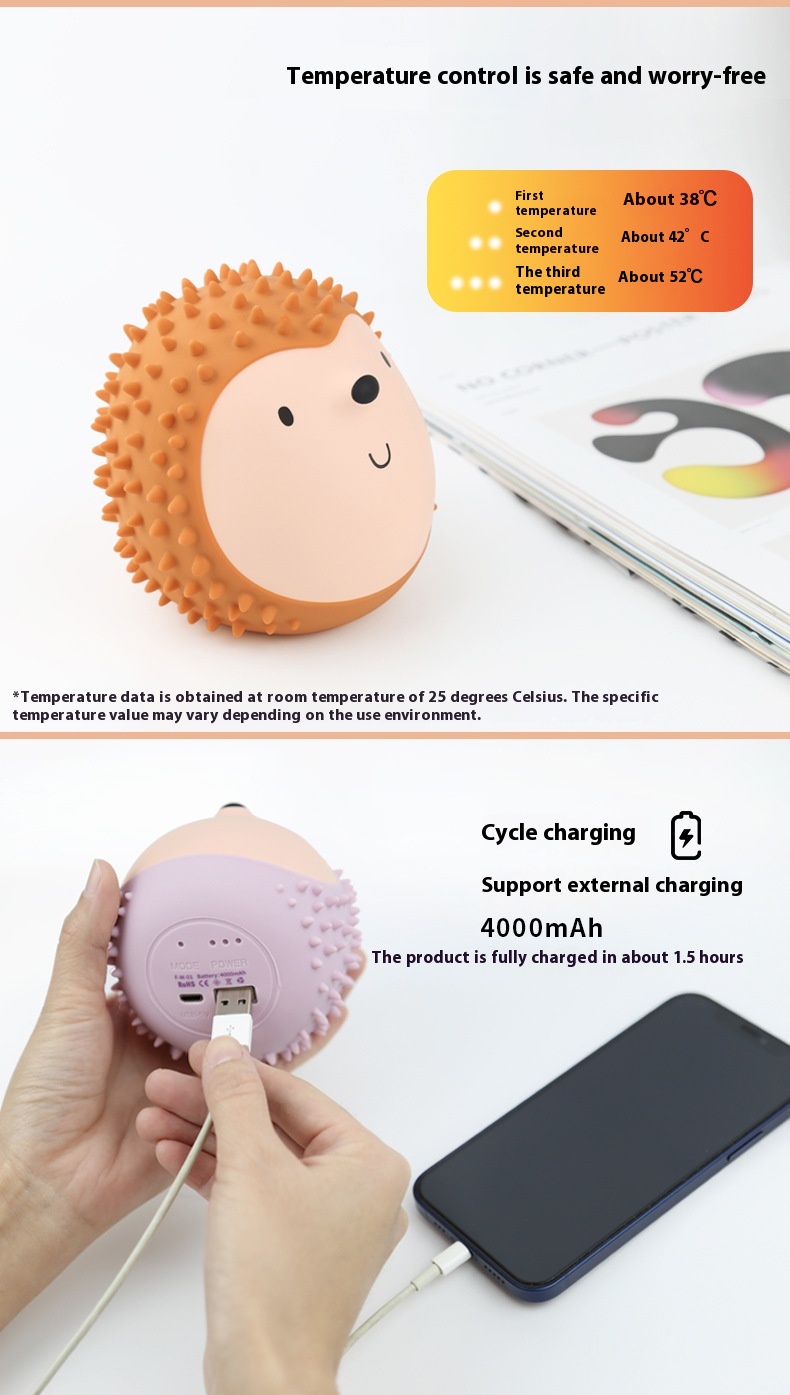 Title 5, Self-heating Cute Rechargeable Portable Hedgeho...