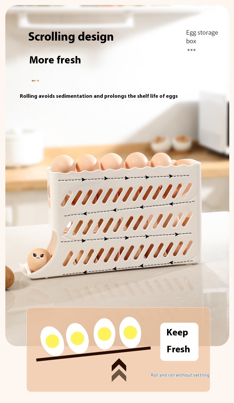 Title 15, Egg Storage Box Refrigerator Side Door Food Gra...