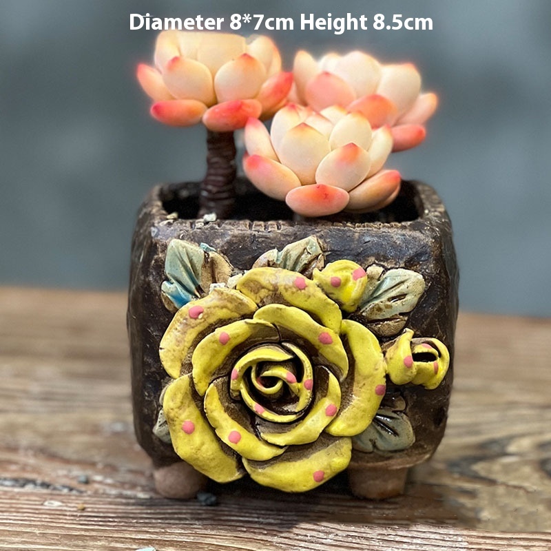 Title 1, Stoneware Medical Stone Hand Pinch Flower Succu...