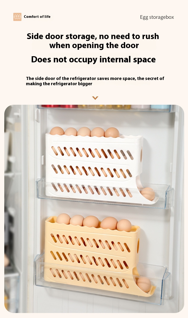 Title 7, Egg Storage Box Refrigerator Side Door Food Gra...