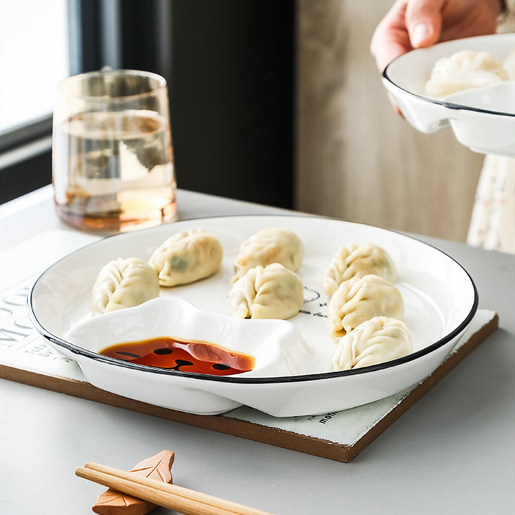 Title 7, Cute Dumpling Plate With Vinegar Dish Ceramic G...