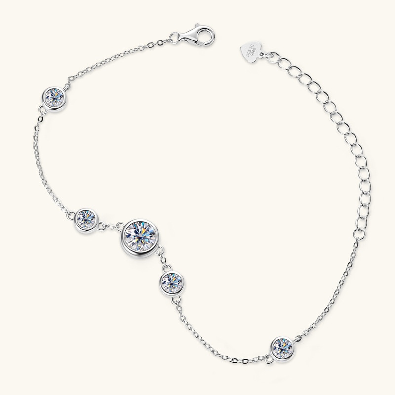 European And American Simple Moissanite Bracelet Female Niche High Sense Bracelet