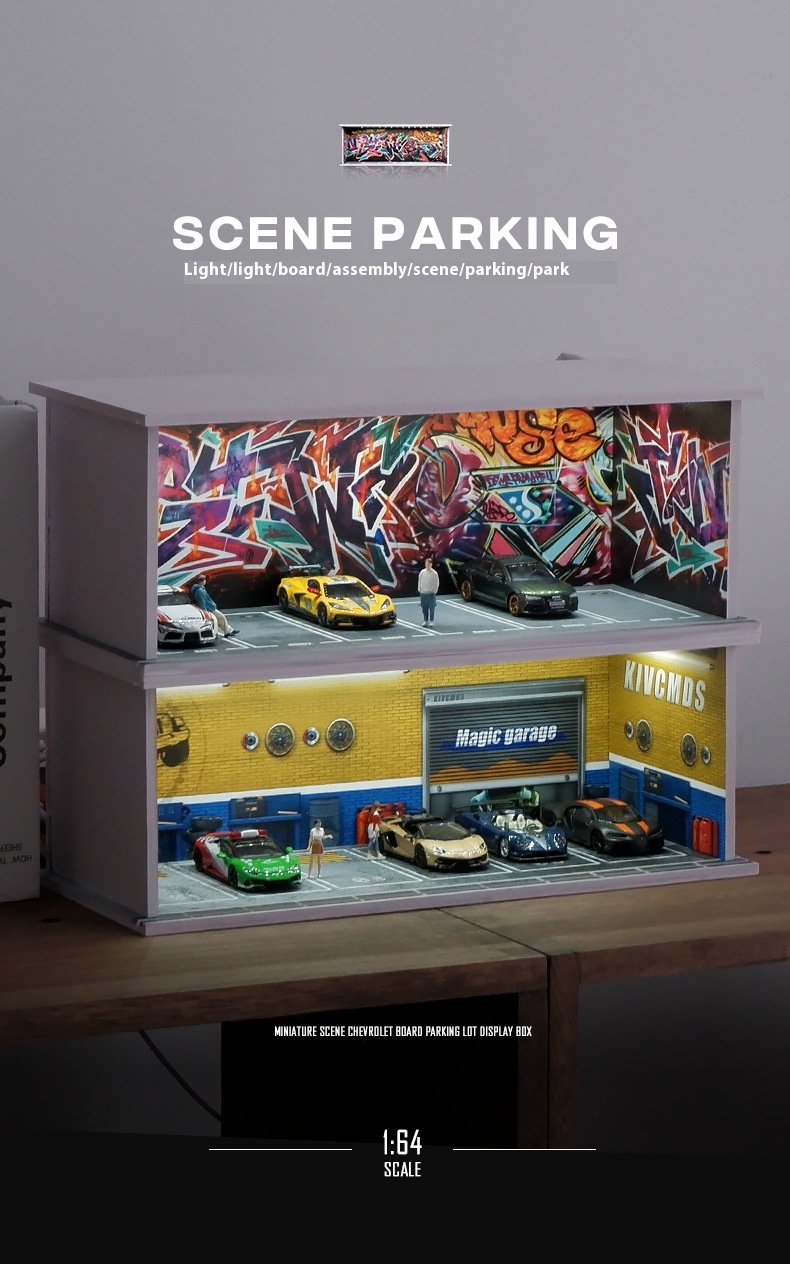 Title 5, Miniature Scene Model Assembled Parking Lot Dis...