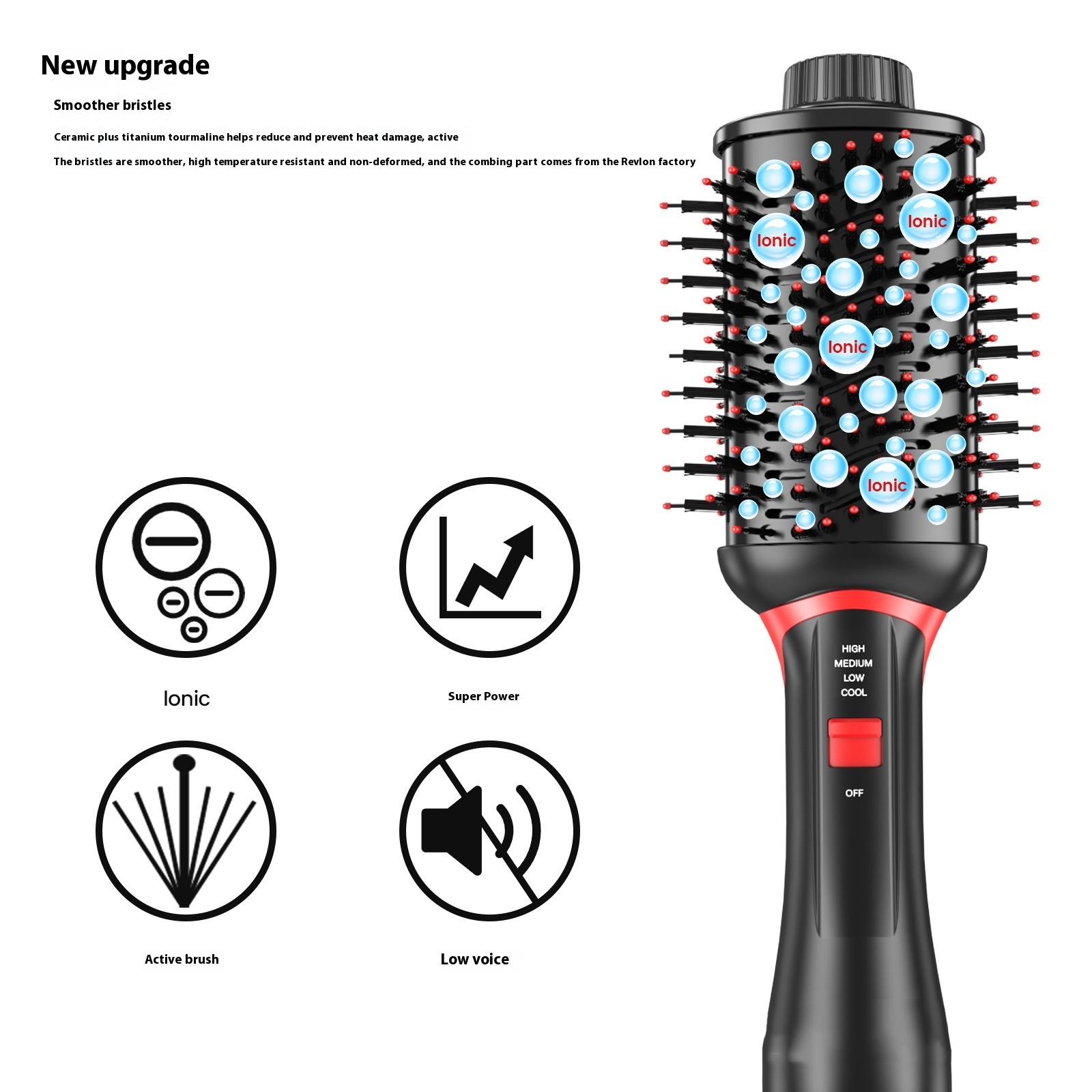 Title 6, Big Wave Shape Multifunction Curlers Hot Air Comb