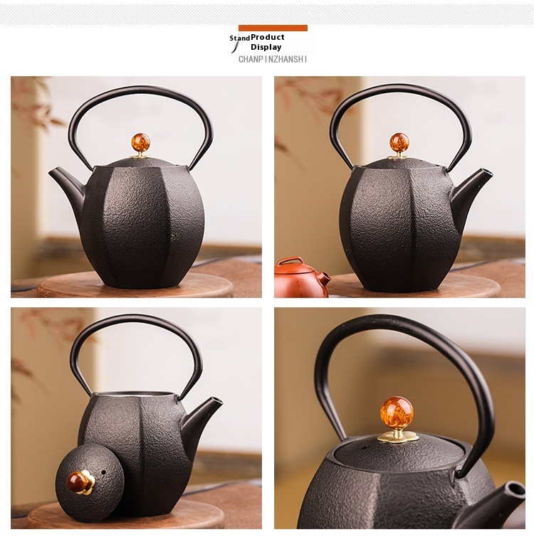 Title 9, Cast Iron Teapot Bright Enamel Inner Wall Kettle