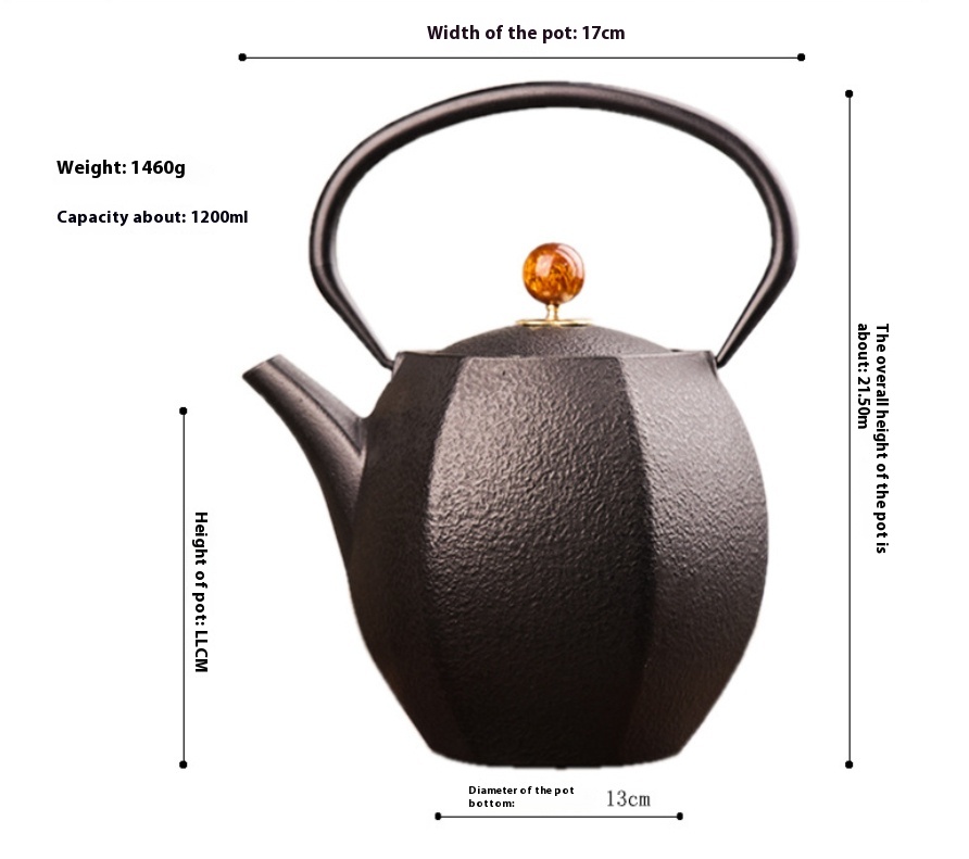 Title 11, Cast Iron Teapot Bright Enamel Inner Wall Kettle