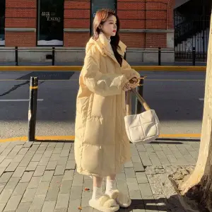 Medium Length Large Size Loose Korean Version Thick Winter Coat Long Cotton-padded Jacket