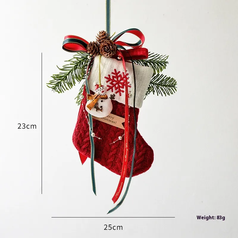 Christmas Decoration Knitted Christmas Stockings Scene Layout – image 6