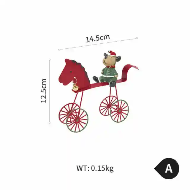 Cute Christmas Wrought Iron Reindeer Snowman Carriage Ornaments A Reindeer Red Horse - Shop at LoveMi
