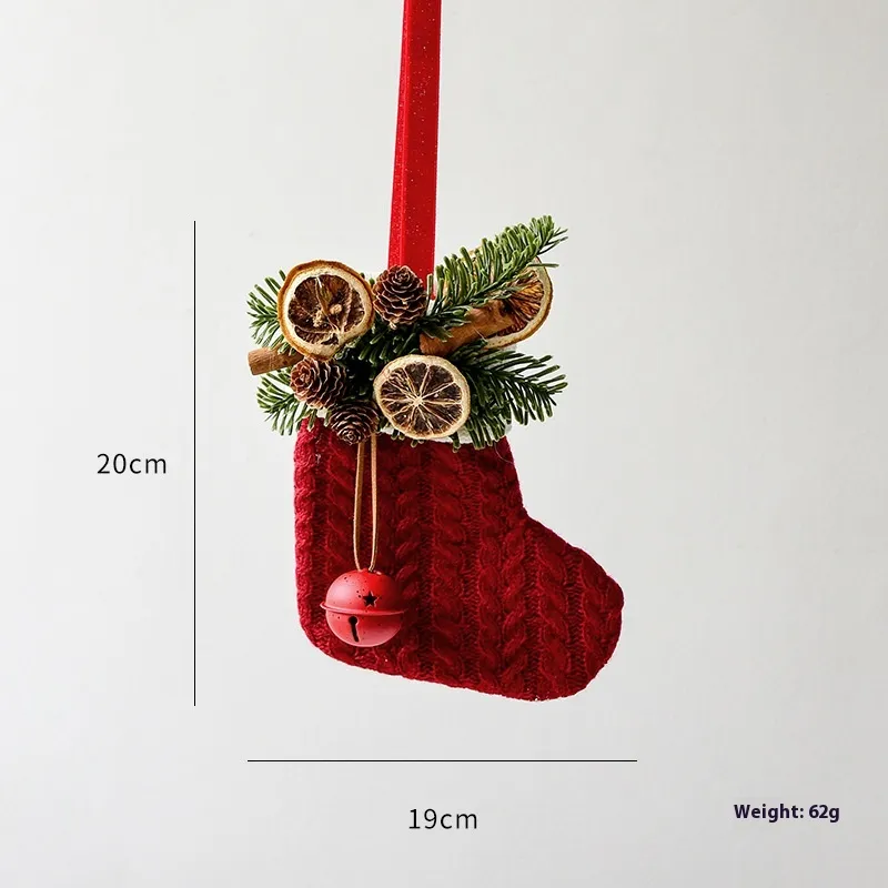 Christmas Decoration Knitted Christmas Stockings Scene Layout – image 9