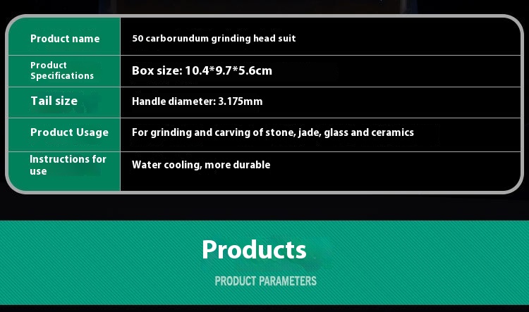 Title 2, Diamond Grinding Head 3mm Handle Jade Emerald G...