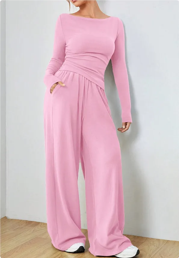 Women's Clothing Irregular Casual Long-sleeve Suit - Pink