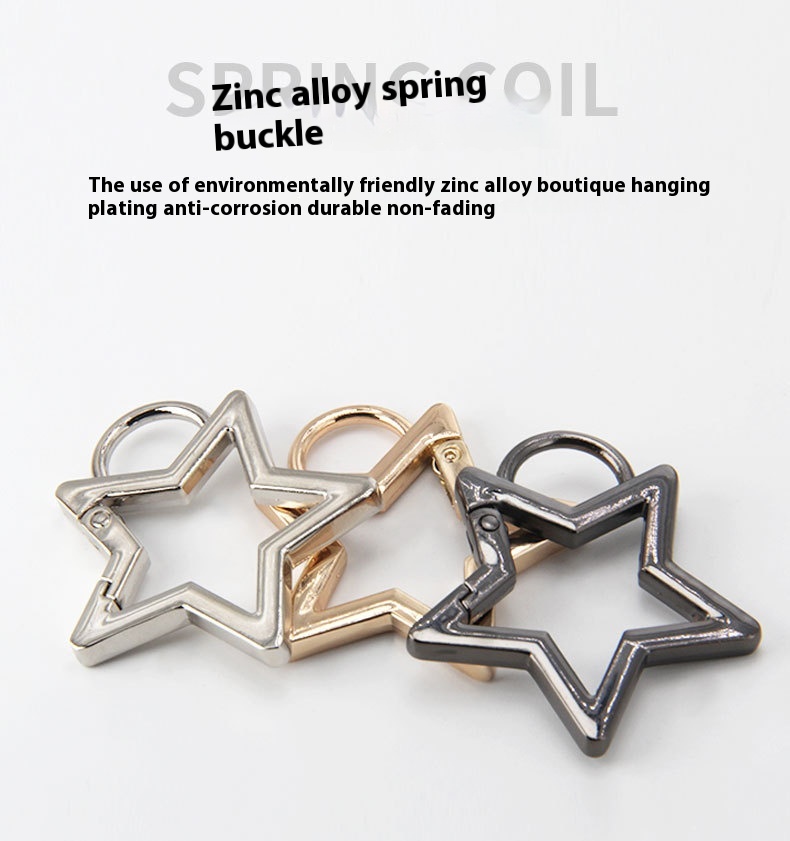 Title 1, Five-Pointed Star Spring Coil Keychain Pendant,...