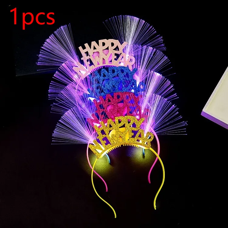 Luminous Barrettes New Year Headdress - Happy New Year Headband