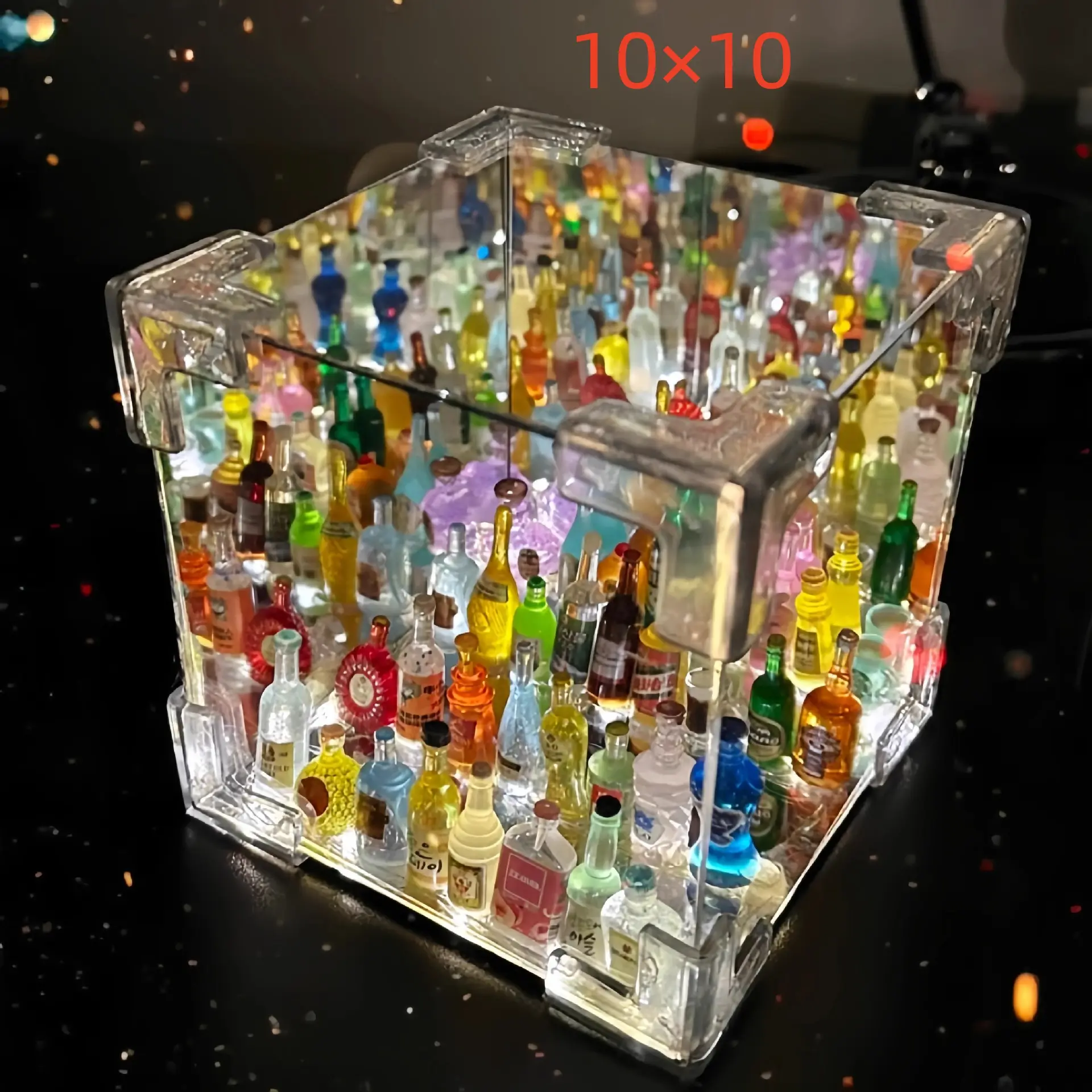 Diy Rubik's Cube Mirror Wine Bottle Small Night Lamp Material Package