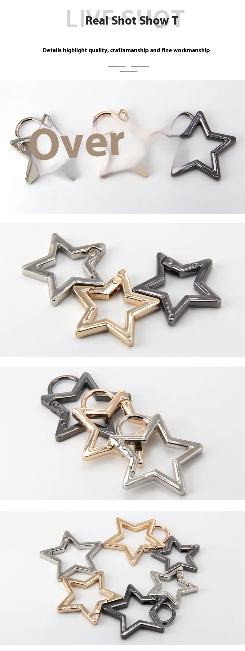 Title 4, Five-pointed Star Spring Coil Keychain Pendant