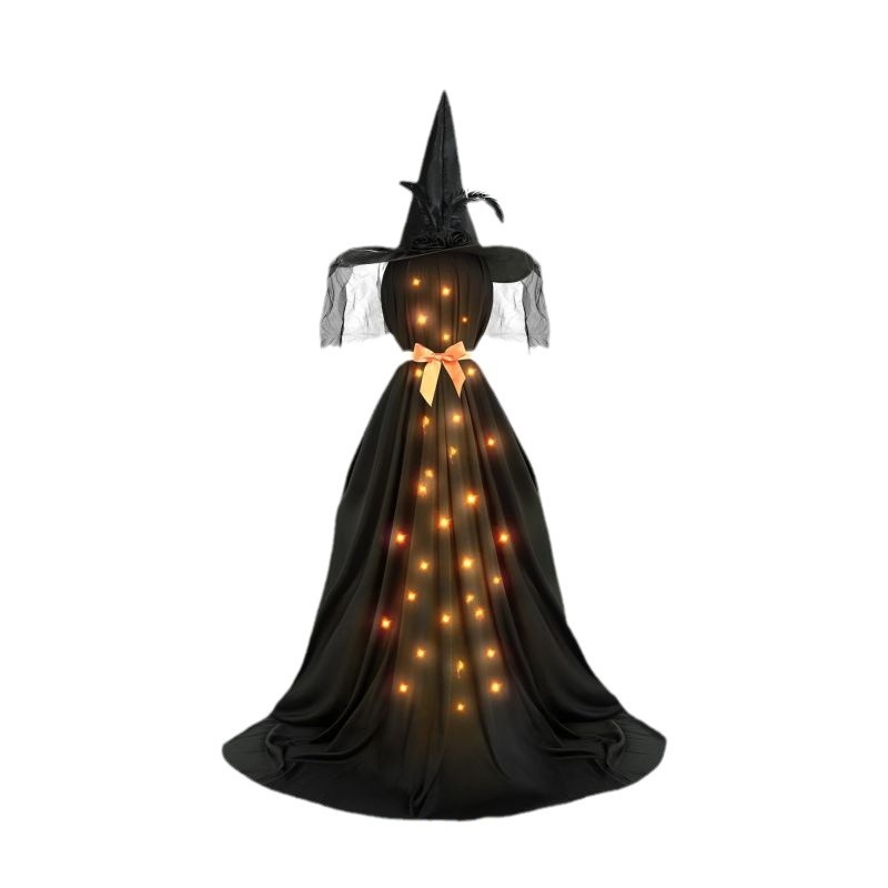 Title 2, LED Luminous Black Ghost With Bowknot Decoration