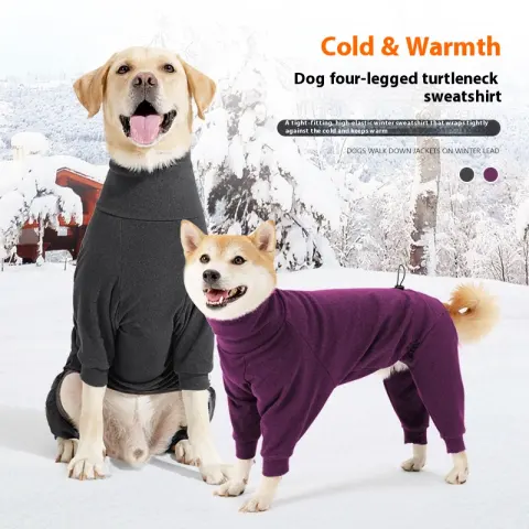 Dog Four-legged Clothes High Collar Warm Cold-proof Polar Fleece