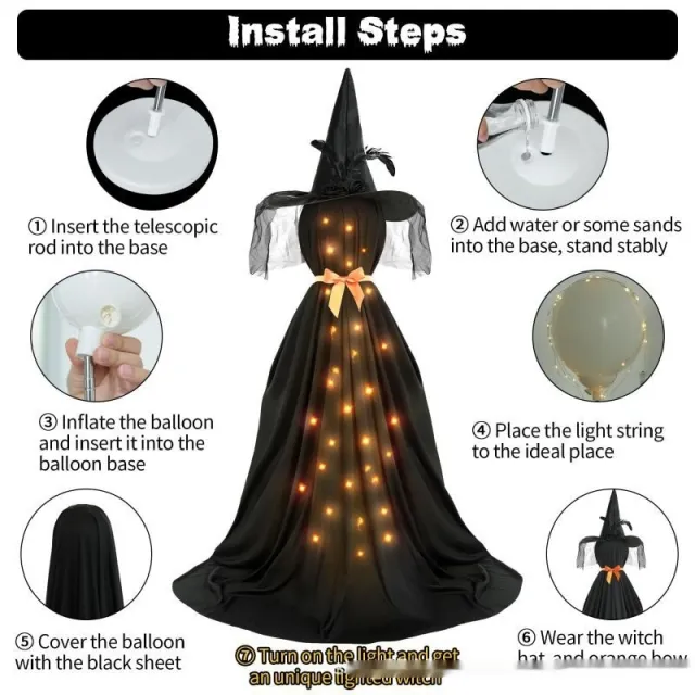 LED Luminous Black Ghost With Bowknot Decoration Upgrade Hat 1Pcs - Shop at LoveMi