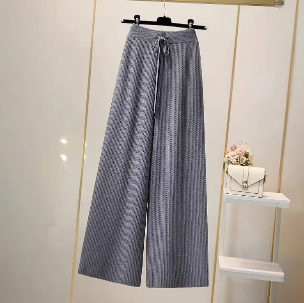 Age-reducing Fashion Autumn And Winter New Suit Women - Grey Wideleg Trouserst