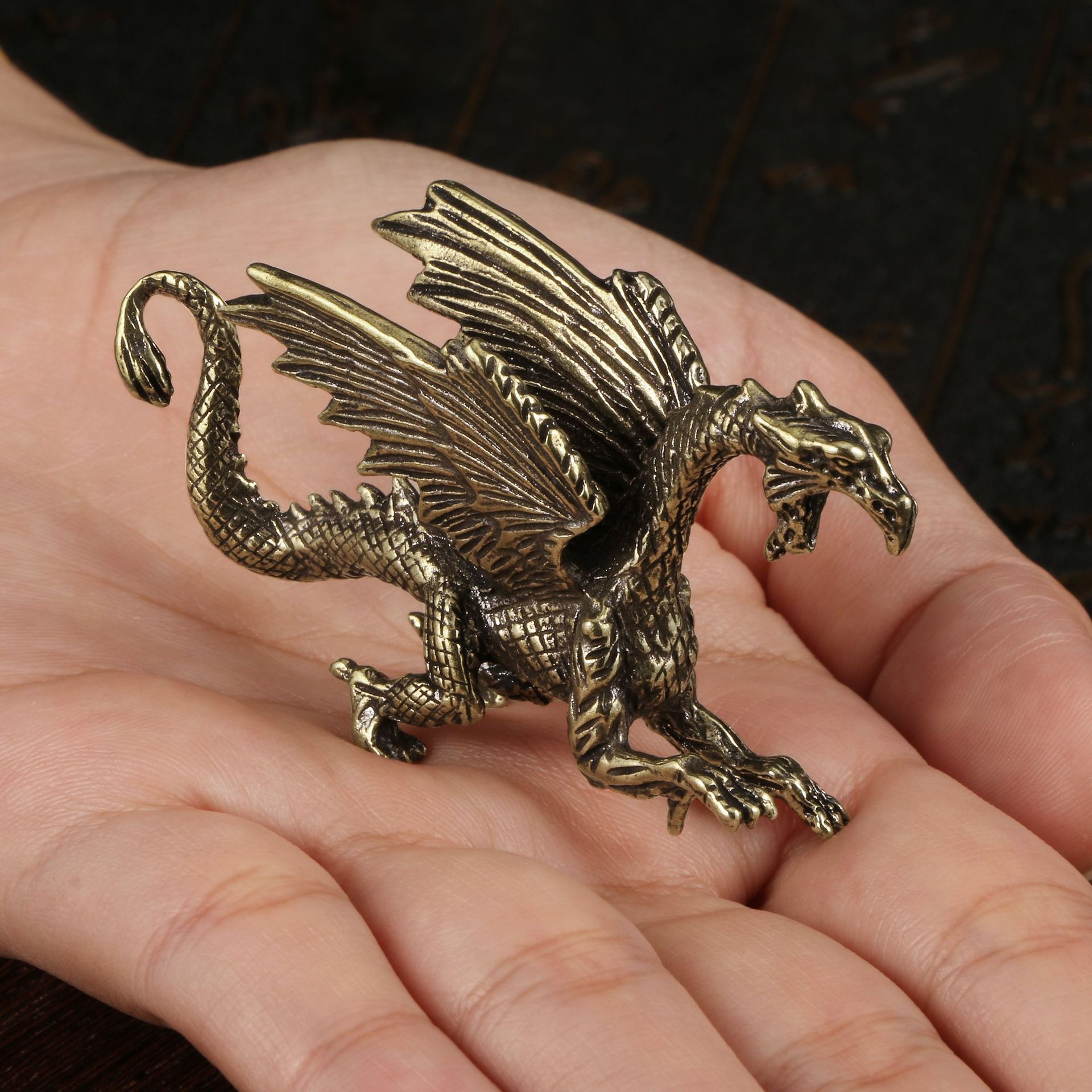 Title 6, Brass Decoration Creative Dinosaur Flying Dragon