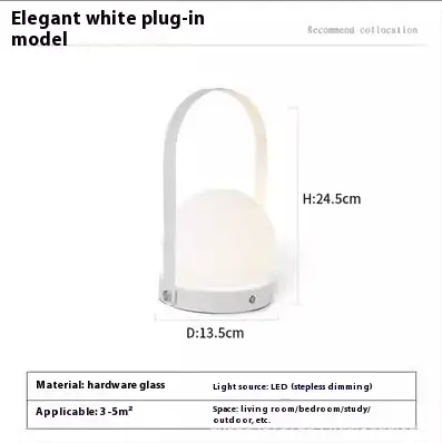 Mid-ancient Danish Portable Table Lamp Bedside Minimalist Portable Charging Touch Atmosphere Camping Night Light