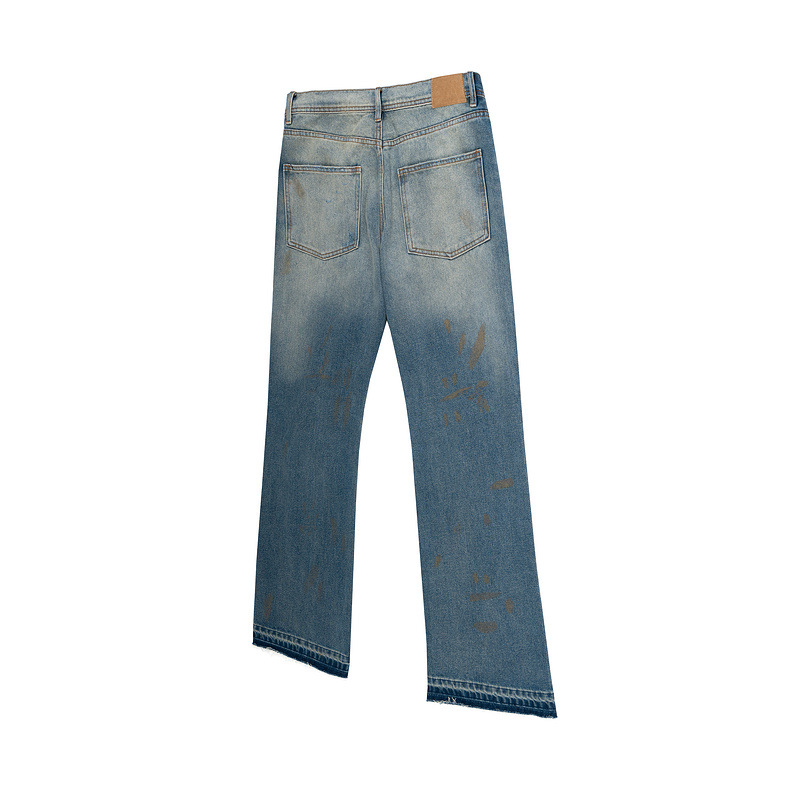 Title 14, Loose Wide Leg Distressed Patch Skinny Jeans