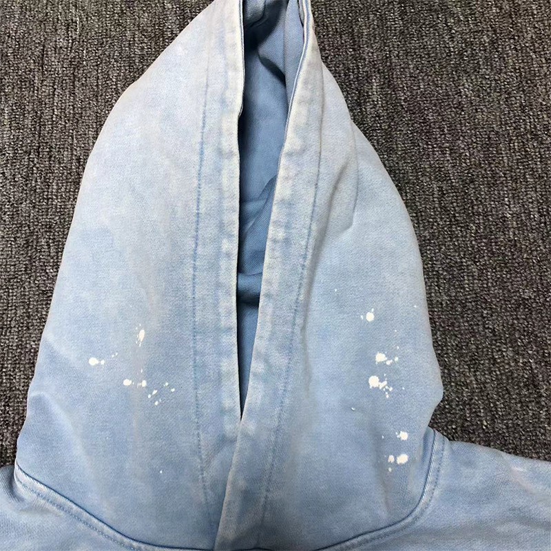 Washed Spray Paint Dyed Distressed Round Neck Sweater