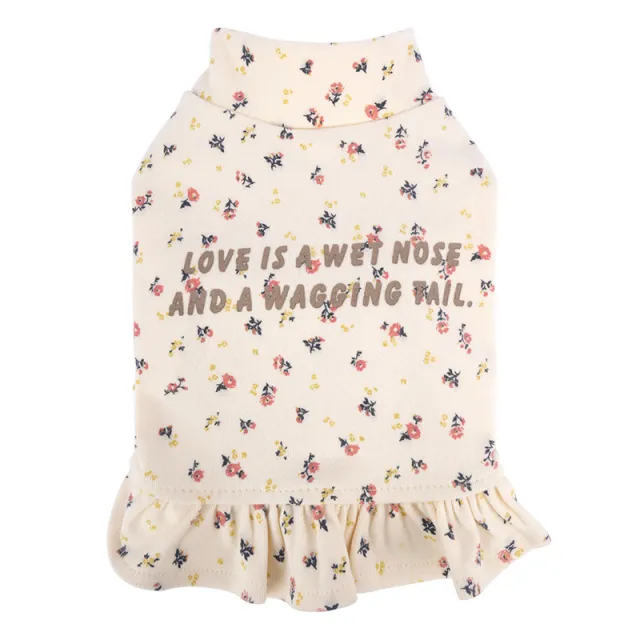 Pet Undershirt Teddy Bichon Thick Small Dog Outer Wear Floral Inner Wear Skirt Apricot - Shop at LoveMi