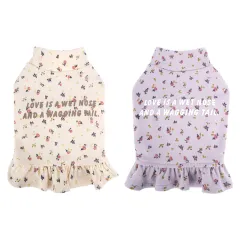 Pet Undershirt Teddy Bichon Thick Small Dog Outer Wear Floral Inner Wear Skirt - Suit - View 1