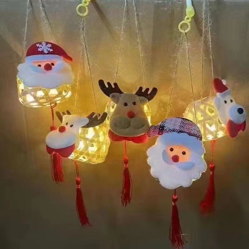 Christmas Handheld Lantern New Luminous Lantern Scenic Area Bamboo Weaving