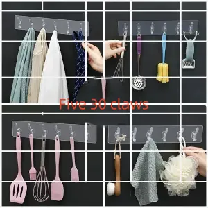 Transparent Hook Six Hang Strong Adhesive Does Not Fall Five 30 Claws - Shop at LoveMi
