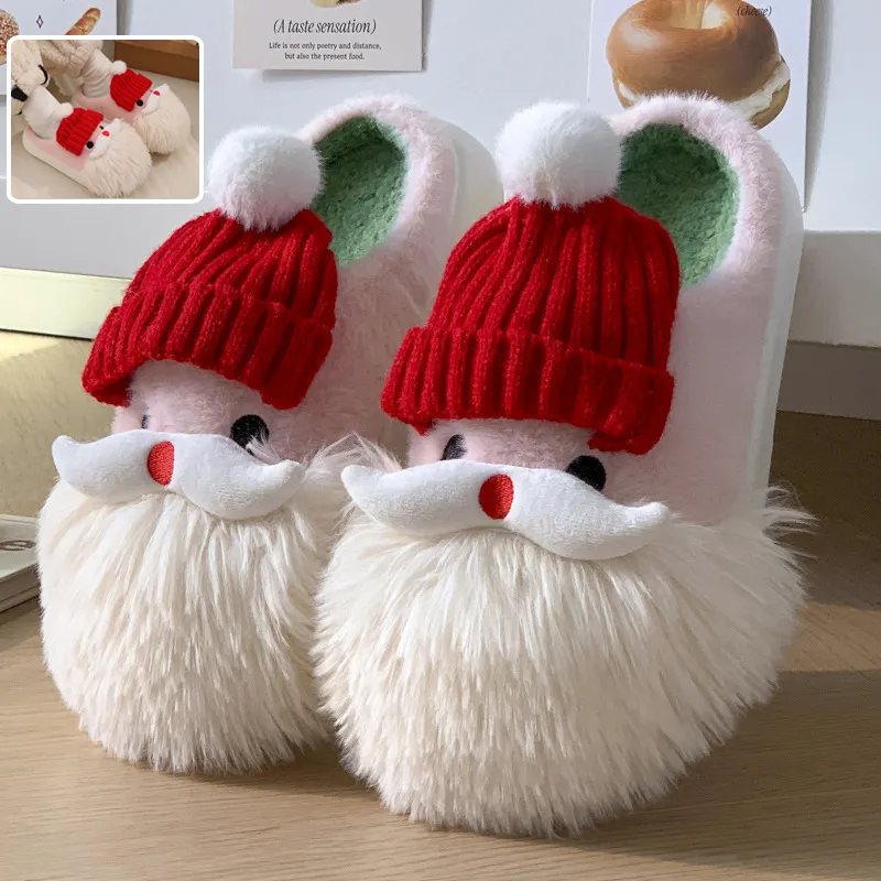 Cute Christmas Santa Claus Home Slippers Winter