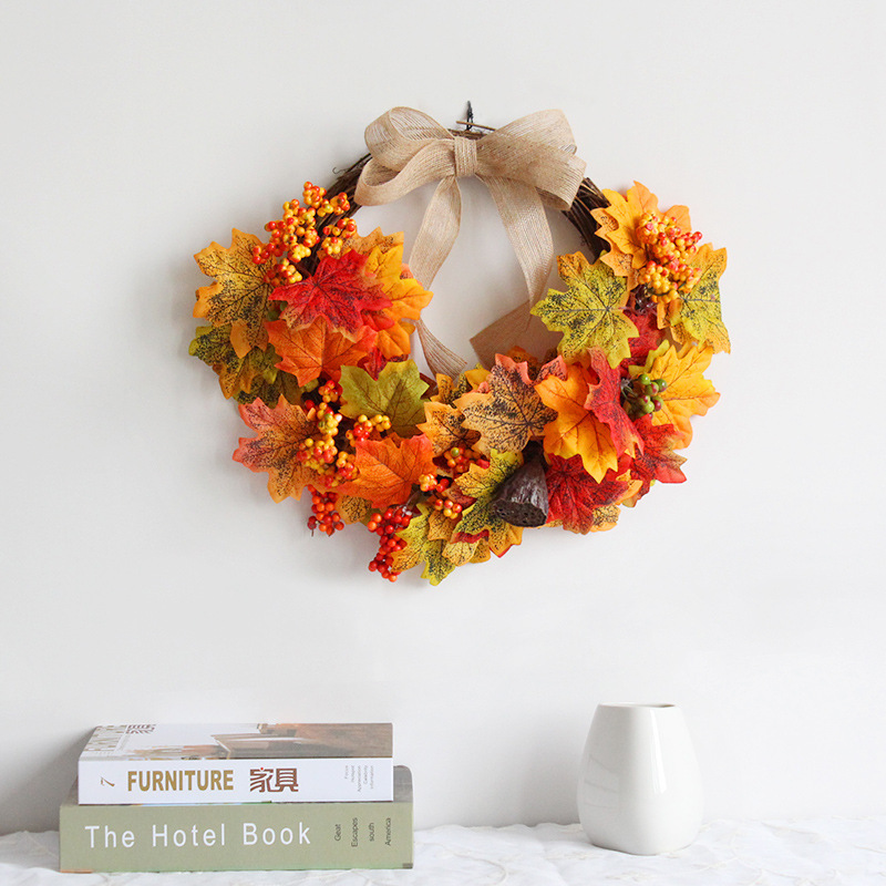 Title 6, Maple Leaf Garland Door Hanging Autumn Color Se...