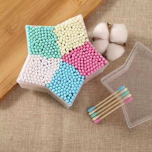 Title 5, Cotton Swab Color Five-pointed Star Disposable ...