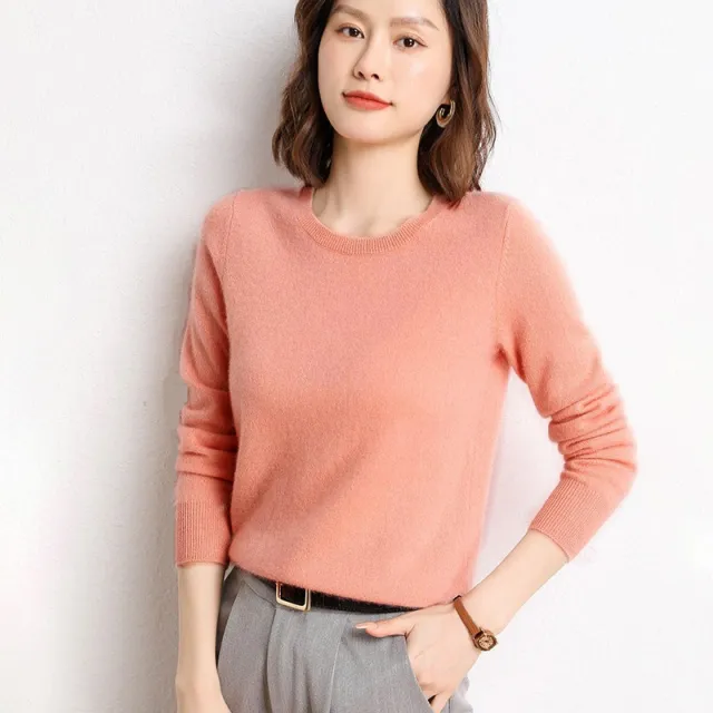 Round Neck Bottoming Shirt Long Sleeve Pullover Leather Powder L - Shop at LoveMi