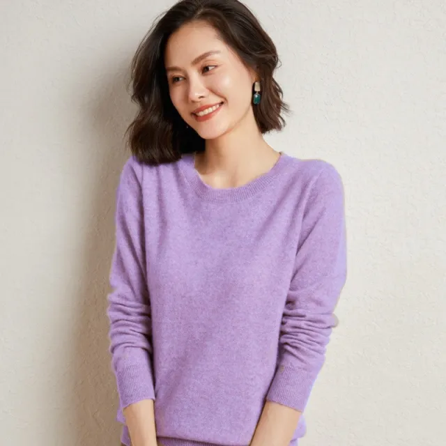 Round Neck Bottoming Shirt Long Sleeve Pullover Lilac Colour 2Xl - Shop at LoveMi