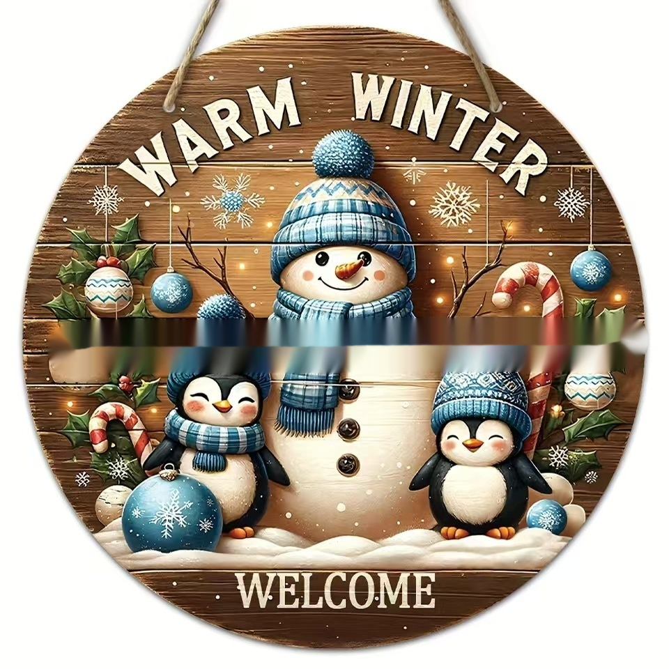 Title 6, Christmas Winter Gingerbread Man Door Plate Orn...