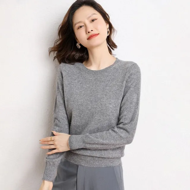 Round Neck Bottoming Shirt Long Sleeve Pullover Dark Grey - Shop at LoveMi
